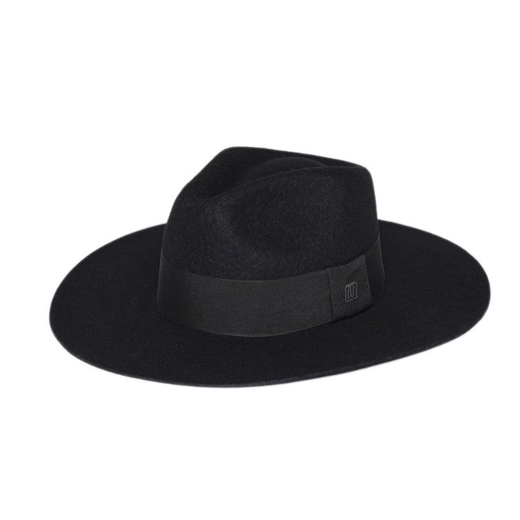 Classic Fedora | Black / Slim Stainless Steel Chain