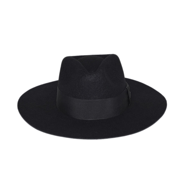 Classic Fedora | Black / Slim Stainless Steel Chain
