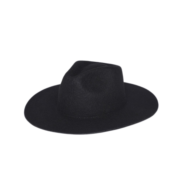 Classic Fedora | Black / Slim Stainless Steel Chain
