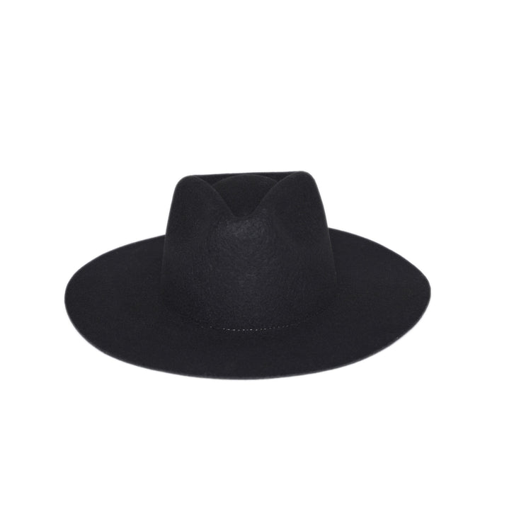 Classic Fedora | Black / Slim Stainless Steel Chain