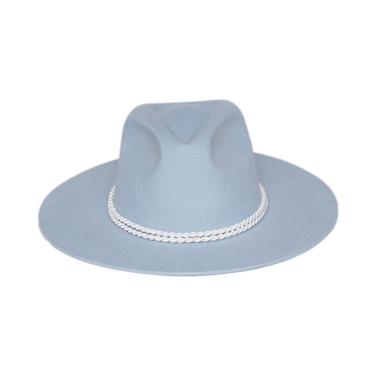 Classic Fedora | Baby Blue / White Cord
