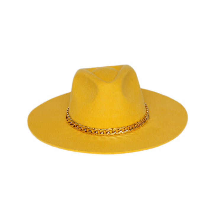 Classic Fedora | Yellow / Chunky Golden Chain