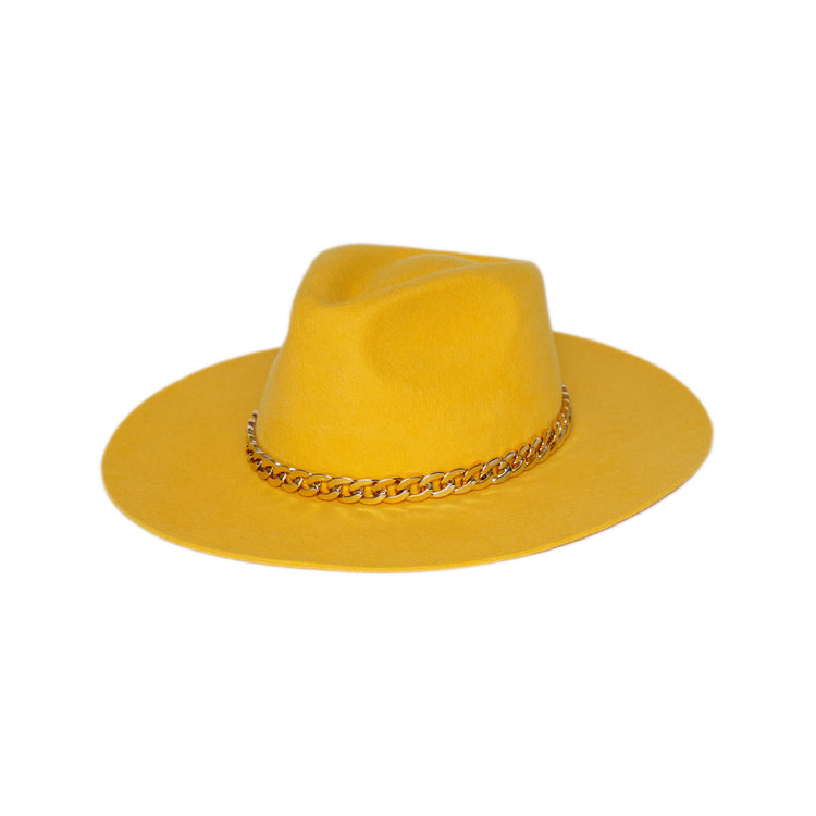 Classic Fedora | Yellow / Chunky Golden Chain