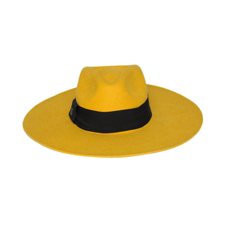 Classic Fedora Long Brim | Yellow
