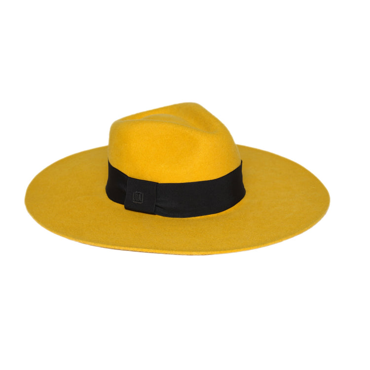 Classic Fedora Long Brim | Yellow