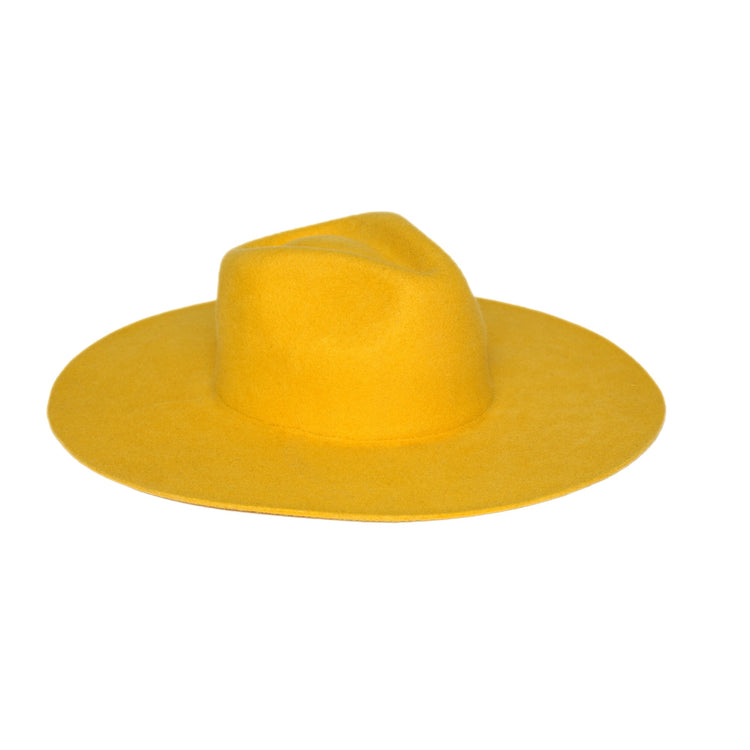 Classic Fedora Long Brim | Yellow