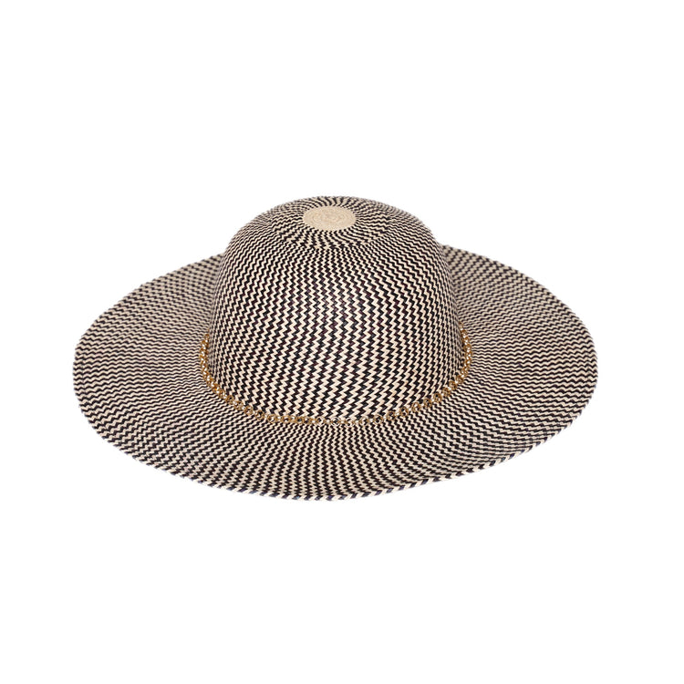 Zigzag Coco Ladies | Black / White / Slim Golden Chain